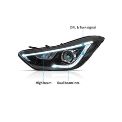 VLAND LED Headlights for Hyundai Elantra Sedan/Coupe 2011-2015
