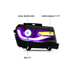 VLAND RGB style LED Headlights For Chevrolet Camaro 2014 2015