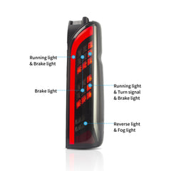 VLAND LED Tail Lights For Toyota Hiace 2005-2019 with Sequential Turn Signal