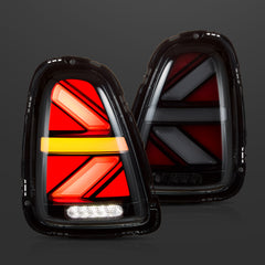 VLAND LED Taillights For 2007-2013 Mini Cooper(Hatch) R56 R57 R58 R59 With Amber Sequential Turn Signal