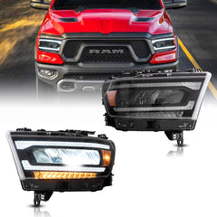 VLAND LED Reflection Bowl Headlights For Dodge RAM 1500 2019-2024