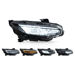 VLAND LED Reflection Bowl Headlights For Honda Civic 2016-2021