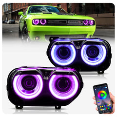 VLAND RGB DRL LED Headlights For Dodge Challenger 2015-2024