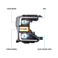 VLAND LED Headlights For 2020-2022 Ford F250 F350 F450 F550 Super Duty Halogen Models