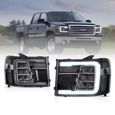 VLAND LED Reflection Bowl Headlights For 2007-2013 GMC Sierra 1500 2500HD 3500HD