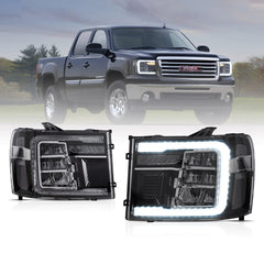 VLAND LED Reflection Bowl Headlights For 2007-2013 GMC Sierra 1500 2500HD 3500HD