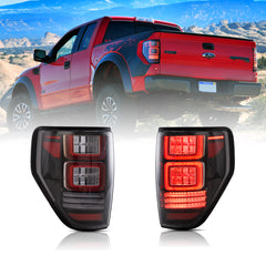 VLAND LED Tail Lights For Ford F150 2009-2014 12th Gen. with Red Turn Signal