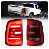 Vland LED Tail Lights For Dodge Ram 4th Gen 09-18 With Red Sequential Turn Signal