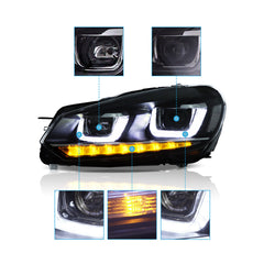 VLAND LED Headlights For VOLKSWAGEN Golf 6 MK6 2009-2014