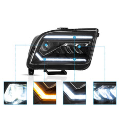 VLAND LED Dual Beam Headlights For Ford Mustang 2005-2009