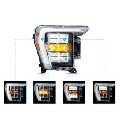 VLAND LED Reflection Bowl Headlights For 14th Gen 2021-2024 Ford F150