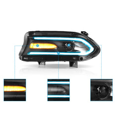 VLAND LED Headlights For 2015-2023 Dodge Charger RGB Style