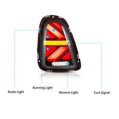 VLAND LED Taillights For 2007-2013 Mini Cooper(Hatch) R56 R57 R58 R59 With Amber Sequential Turn Signal