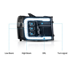 VLAND LED Headlights For 2007-2013 GMC Sierra 1500 2500HD 3500HD