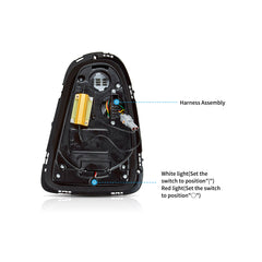 VLAND LED Taillights For 2007-2013 Mini Cooper(Hatch) R56 R57 R58 R59 With Amber Sequential Turn Signal