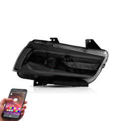 VLAND LED Headlights For Dodge Charger 2011-2014 RGB Style