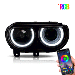 VLAND LED Headlights RGB Style for Dodge Challenger 2008-2014