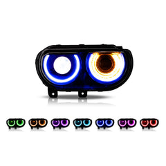 VLAND LED Halo Headlight(RGB) And Taillight Kit For Dodge Challenger 2008-2014