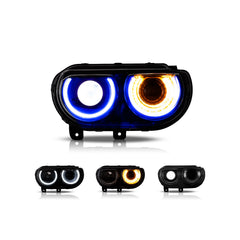 VLAND LED Halo Headlight(RGB) And Taillight Kit For Dodge Challenger 2008-2014