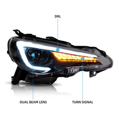 VLAND LED Headlights For Toyota 86 2012-2020 & Subuaru BRZ 2012-2020 & Scion FR-S 2012-2020