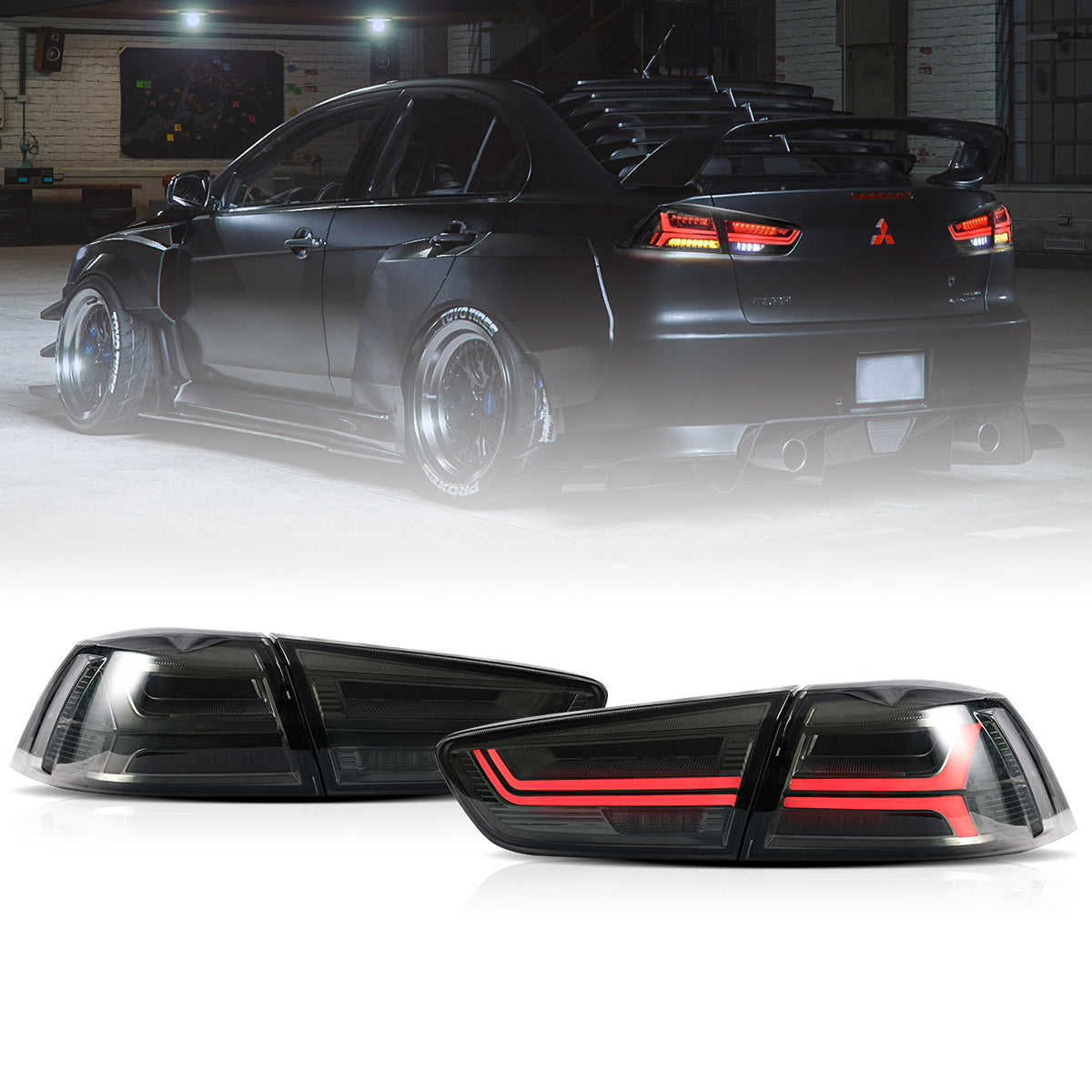 VLAND 2008-2017 Mitsubushi Lancer&EVOX Audi Style LED Tail Lights