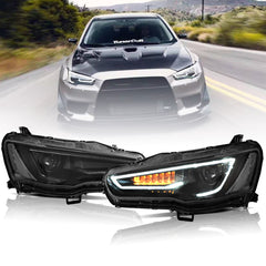 VLAND LED Headlights Audi Style For 2008-2017 Mitsubishi Lancer & EVO X