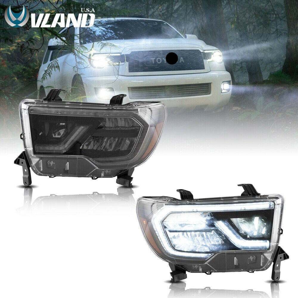 VLAND LED Headlights For Toyota Tundra 2007-2013 Sequoia 2008-2021