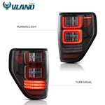 VLAND Full LED Tail Lights For Ford F150 2009-2014 with Red Sequential Turn Signal