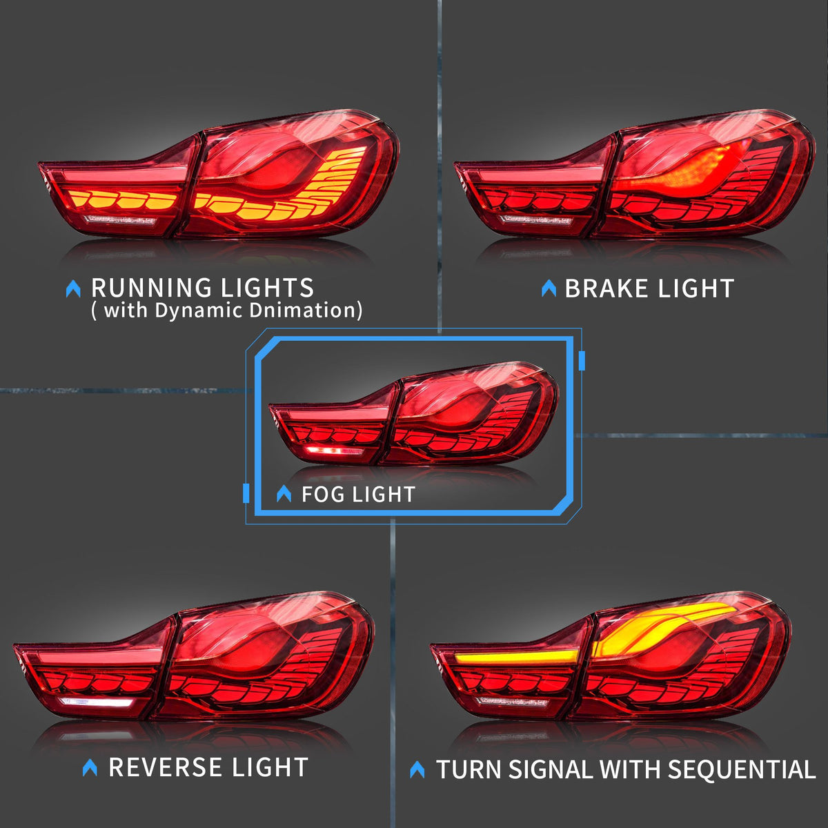 VLAND OLED Tail Lights For BMW M4 GTS F32 F82 4-Series 2014