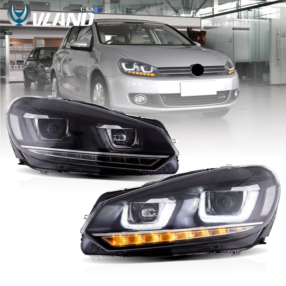 VLAND LED Headlights For VOLKSWAGEN Golf 6 MK6 2010-2014 with