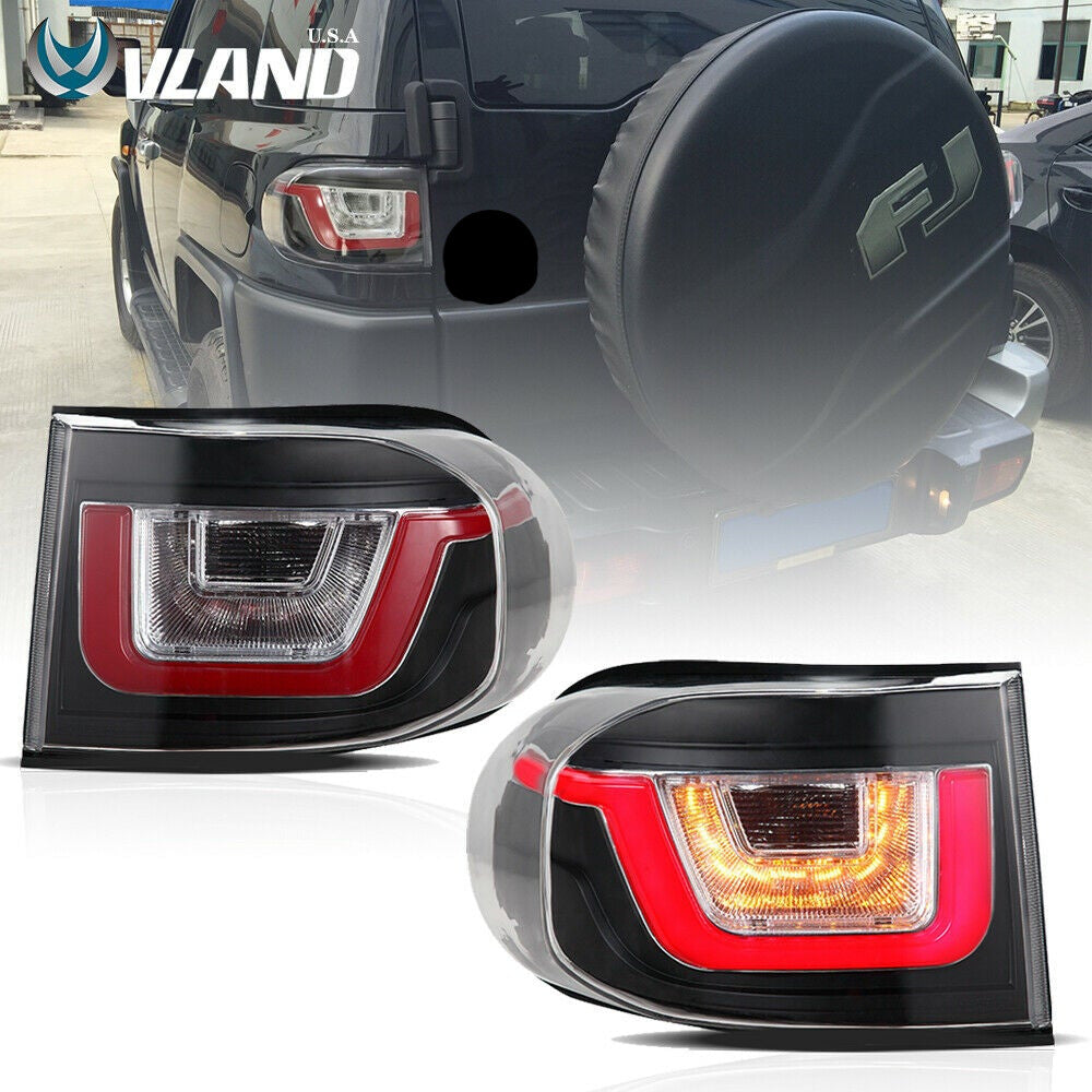 VLAND LED Tail Lights for 2007-2012 Toyota FJ Cruiser Clear Lens