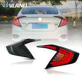 VLAND LED Smoked Tail Lights For Honda Civic 10th Gen 2016-2018 4PCS