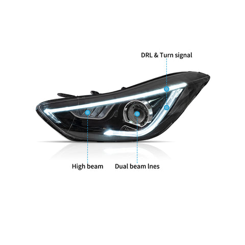 VLAND LED Headlights for Hyundai Elantra Sedan/Coupe 2011-2015