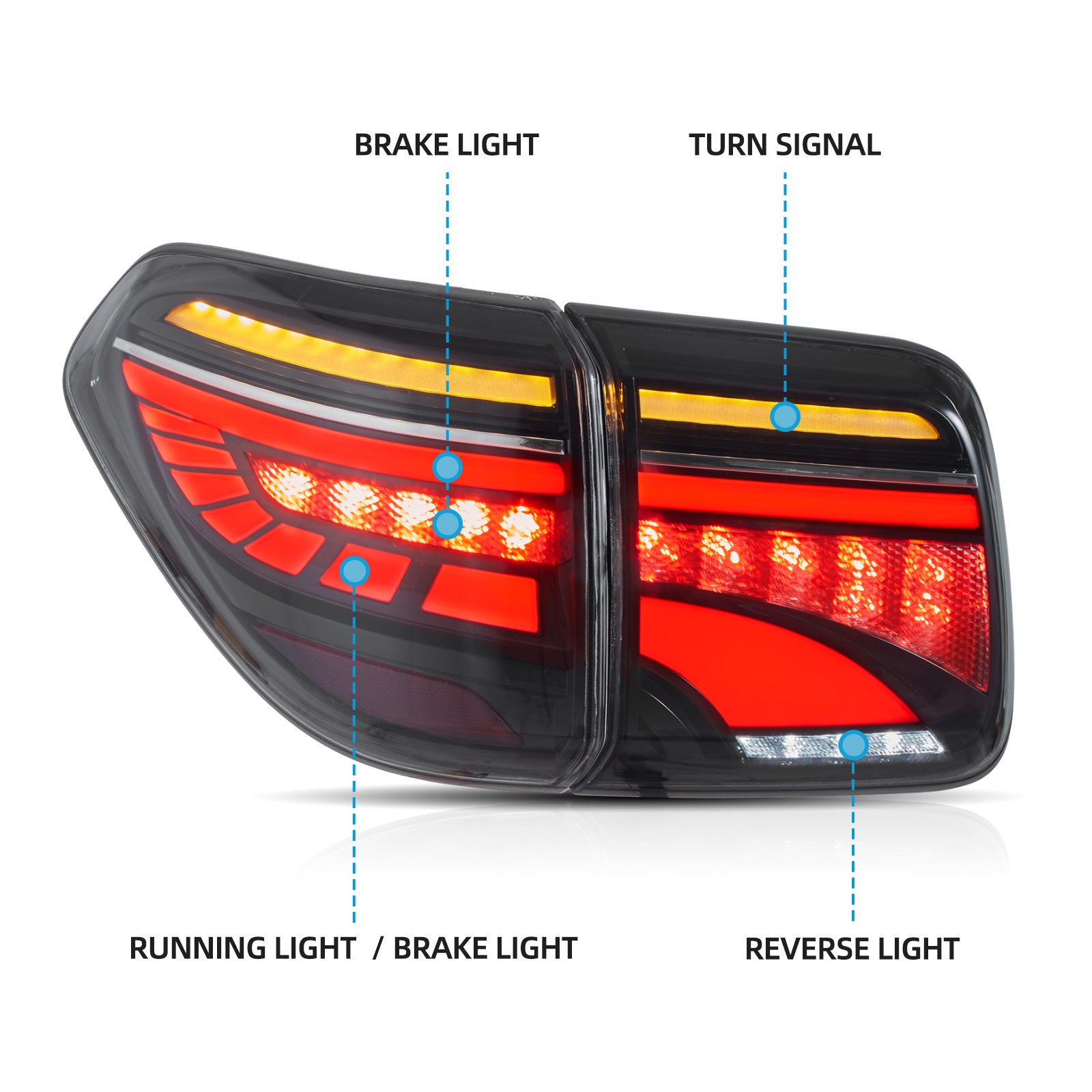 VLAND LED Tail Lights For Nissan Patrol Y62 2012-2019