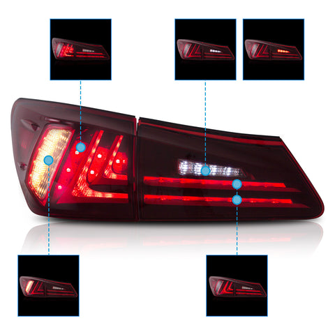 VLAND LED Tail Lights for 2006-2013 Lexus IS250 IS350 ISF IS200d IS220d(XE20)