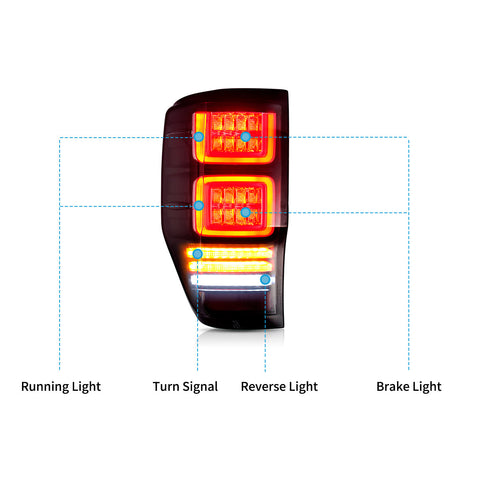 VLAND LED Tail Lights For Ford Ranger T6 2012-2022 NOT Fits North American Model