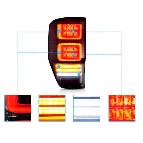 VLAND LED Tail Lights For Ford Ranger T6 2012-2022 NOT Fits North American Model