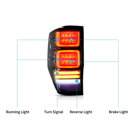 VLAND LED Tail Lights For Ford Ranger T6 2012-2022 NOT Fits North American Model