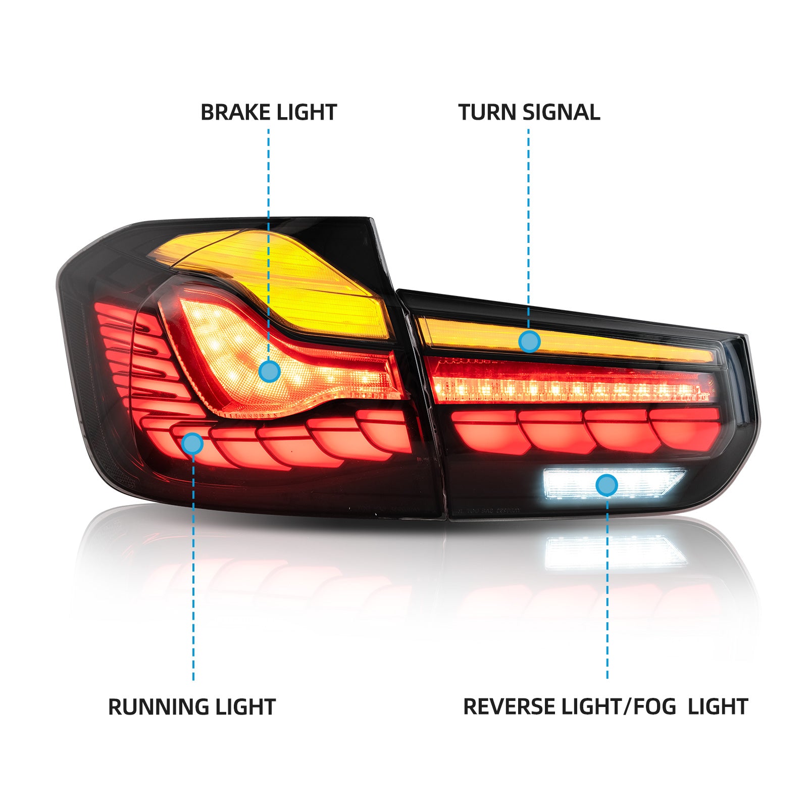 VLAND LED Tail Lights For BMW 3 Series 2012-2019