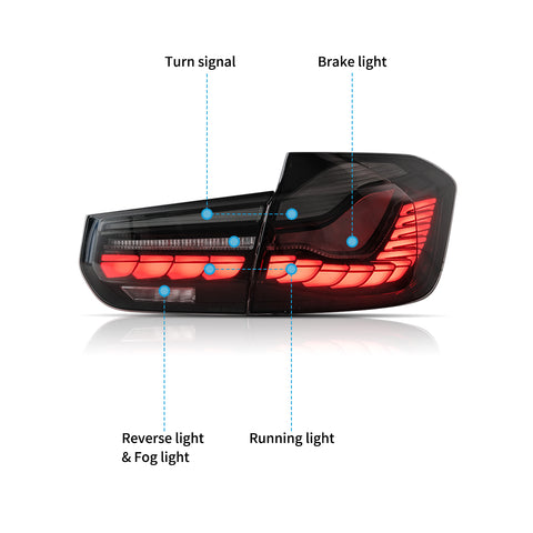 VLAND OLED Tail Lights For 2012-2019 BMW 3-Series F30 F35 F80