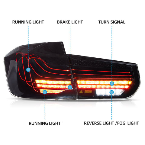 VLAND LED Taillights For 2012-2019 BMW 3 Series F30 M3 F80 Laser DRL