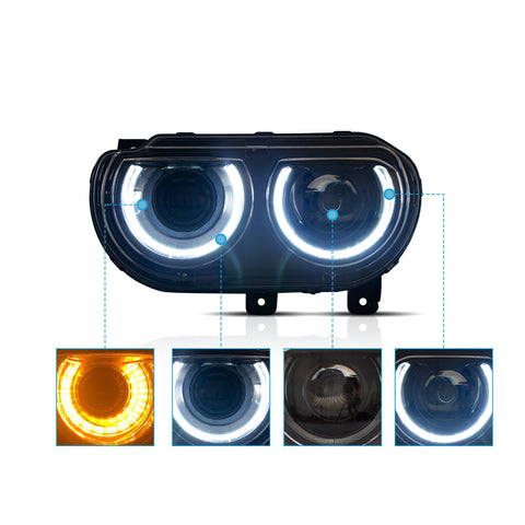 VLAND LED Headlights For Dodge Challenger 2008-2014