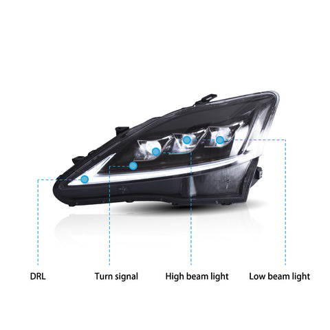 VLAND LED Headlights For Lexus IS250 350 ISF 2006-2013
