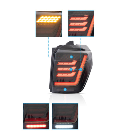 VLAND LED Taillights For 2010-2024 Toyota 4Runner with Dynamic Welcome Lighting