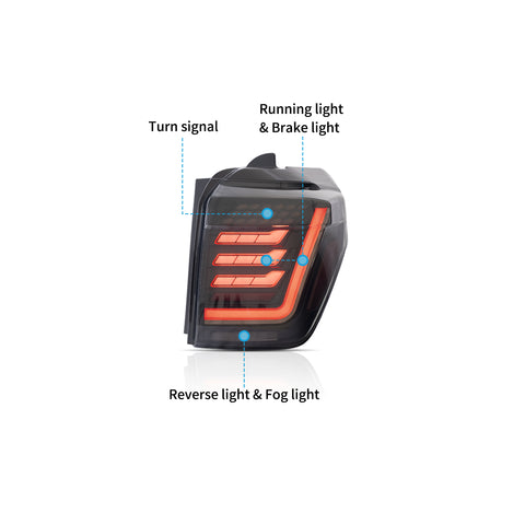 VLAND LED Taillights For 2010-2024 Toyota 4Runner with Dynamic Welcome Lighting