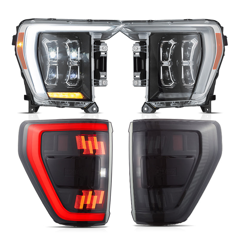 VLAND LED Dual-beam Headlight and Taillight Kit For Ford F150  2021 2022 2023