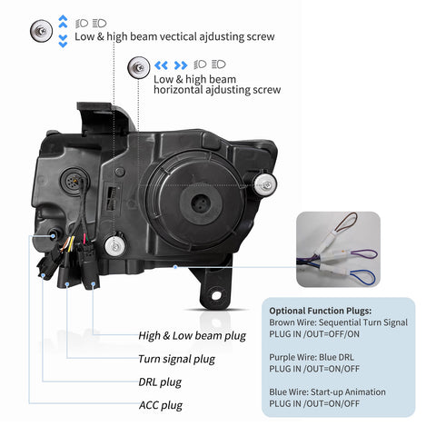 VLAND LED Headlights For 2011-2013 Jeep Grand Cherokee (WK2)