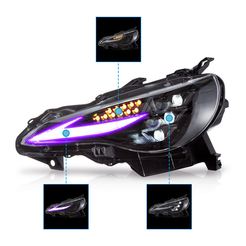 VLAND RGB LED Headlights For 2012-2020 Toyota 86 GT86, Scion Frs, Subaru Brz