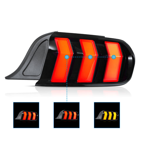 VLAND LED Taillights For 2015-2023 Ford Mustang S550 with 5 Modes turn signal