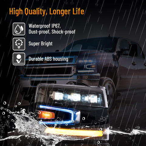 VLAND LED Headlights For Chevrolet Silverado 1500 2500HD 3500HD 2007-2013